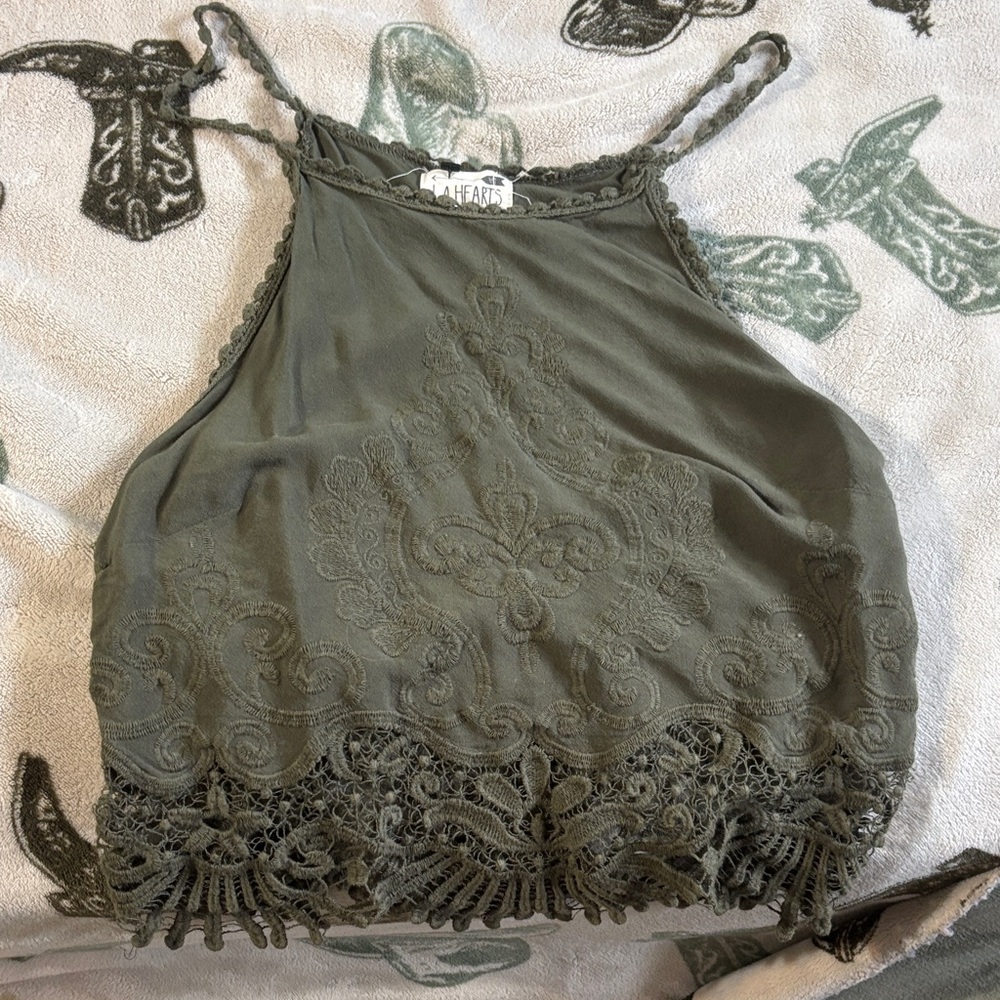 Gaze Olive Lace Camisole